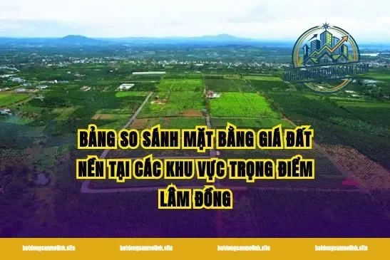 Bảng so sánh mặt bằng giá đất nền tại các khu vực trọng điểm Lâm Đồng